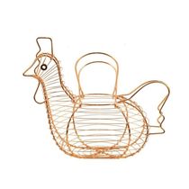 Cesta Porta Ovos Bronze Galinha 22cm x 26cm