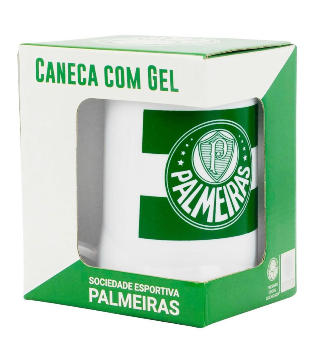 Caneca Branca Gel Isolante Térmico 400ml Palmeiras Oficial