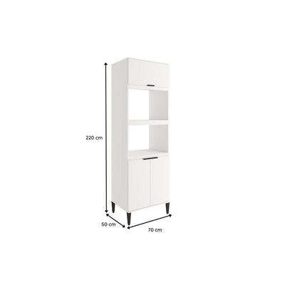 Torre Quente de Cozinha Paneleiro Alpha 2511 c/ 2 Fornos 3 Portas 70cm Freijo - Carraro