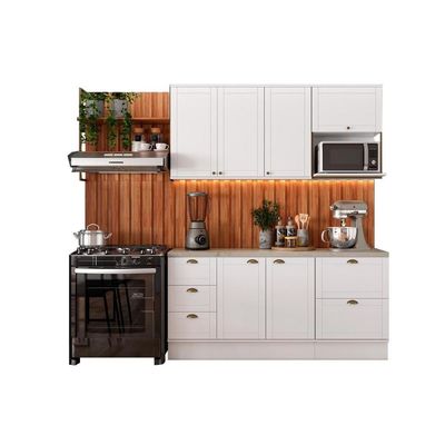 Kit Cozinha Modulada 9 Peças Bella (2Aéreos+2Balcões+5Complementos) C9P60 Branco-Carraro