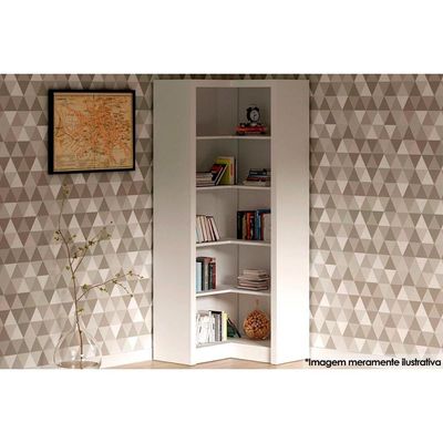Estante Livreiro Casal ME4132 de Canto c/ 4 Prateleiras Preto - Tecno Mobili