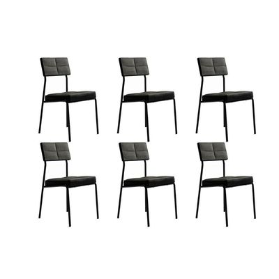 Kit 6 Cadeiras de Cozinha Neo 1740 6 Uni Preto/Grafite - Preto - Carraro