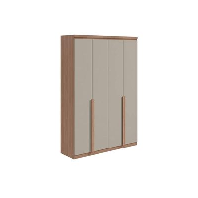 Guarda Roupa Casal 4 Portas e 2 Gavetas Alonzo Amendoa - Lopas