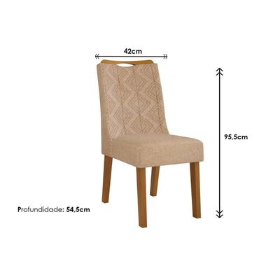 Kit 2 Cadeiras Sala Jantar Stela 2 Un Ipe/Suede Kraft Bege - DJ Móveis
