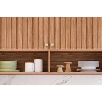 Kit de Cozinha Completa 5 Peças Divina (2Aéreos+2Balcões+1TorreQuente) C5P187 Freijo/Titanium - MGM