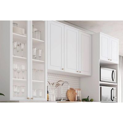 Kit de Cozinha Completa 4 Peças Americana (1Aéreo+1Balcão+2Paneleiros) C5P40 Branco - Henn