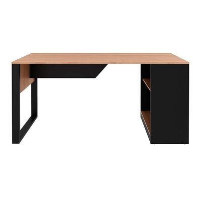 Mesa Multiuso Escritório ME4182 160cm Amêndoa/Preto - Tecno Mobili