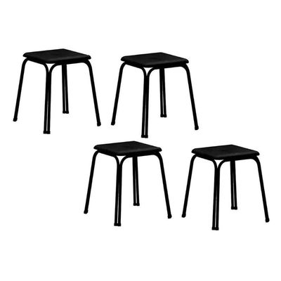 Kit 2 Banquetas Sala Jantar 1748 4 Un Preto- Courano Preto - Carraro