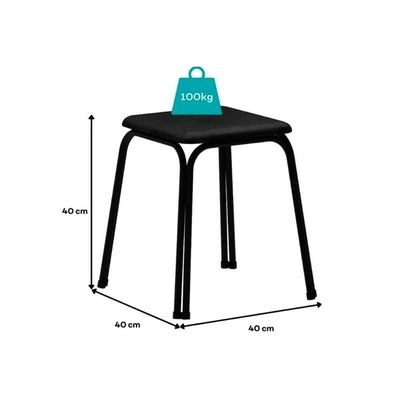 Kit 2 Banquetas Sala Jantar 1748 4 Un Preto- Courano Preto - Carraro