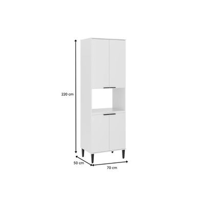 Paneleiro De Cozinha Alpha 2514 C- 1 Forno E 4 Portas 70cm Branco - Carraro