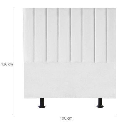 Cabeceira Estofada Cama Solteiro 100 Cm Sara Suede E Frame Cor:branco