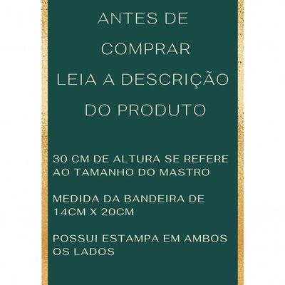 Bandeira De Mesa Dupla Face Catar Com Mastro 30 Cm Cetim