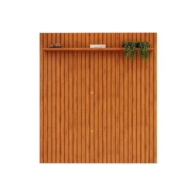 Rack Bancada c/ Painel p/ TV até 65 Pol Pratic Ripado 1 Prateleira 183x240cm Freijo - DJ Móveis
