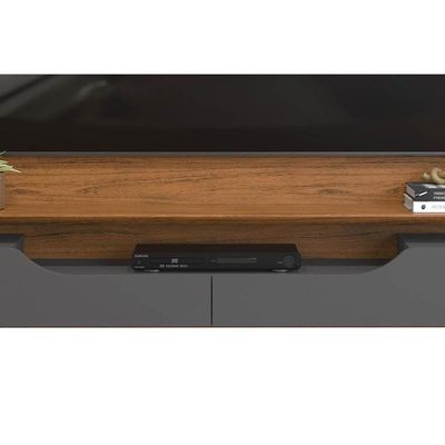 Rack Bancada c/ Painel p/ TV até 60 Pol Levi Prateleiras 160x146cm Cedro/Bali - DJ Móveis