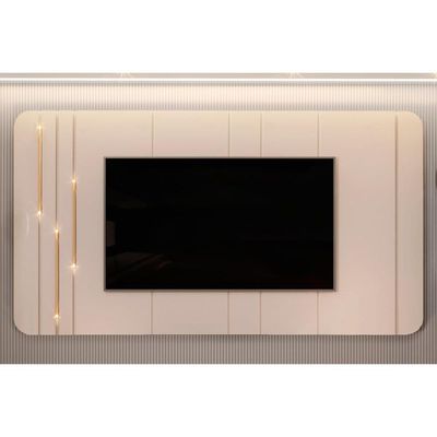 Home p/ TV até 75 Polegadas Celine 100% MDF c/ Led 241x132cm Off White - DJ Móveis
