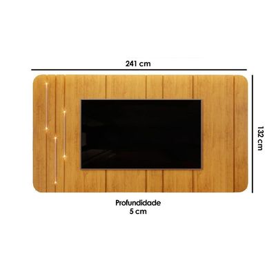 Home p/ TV até 75 Polegadas Celine 100% MDF c/ Led 241x132cm Off White - DJ Móveis