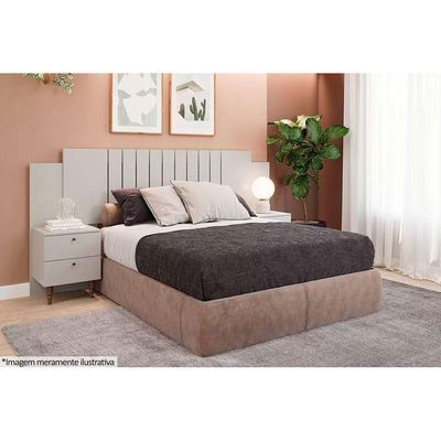 Painel Cama Box Madeirado Casal/Quenn Genova c/ 2 Mesas e 4 Gavetas Avelã - Panan