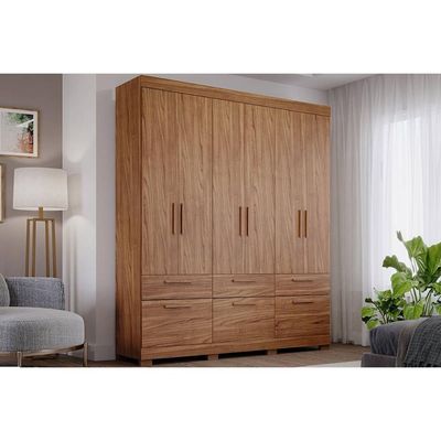 Guarda Roupa 6 Portas e 5 Gavetas Porto Cinamomo - Panan