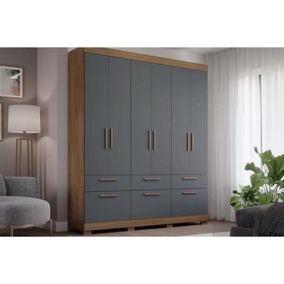 Guarda Roupa 6 Portas e 5 Gavetas Porto Cinamomo - Panan