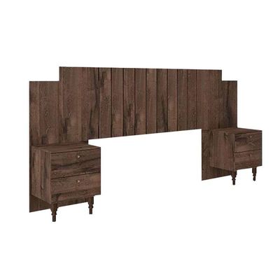 Painel Cama Box Madeirado Casal/Quenn Genova c/ 2 Mesas e 4 Gavetas Branco - Panan
