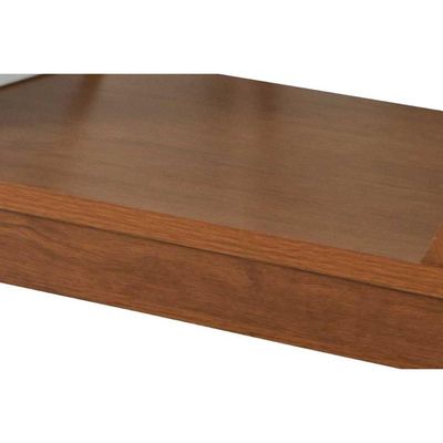 Mesa p/ Cozinha Alvorada c/ Tampo 180x90cm Madeirado Vidro Canto Reto - Imbuia/Off White - Rufato