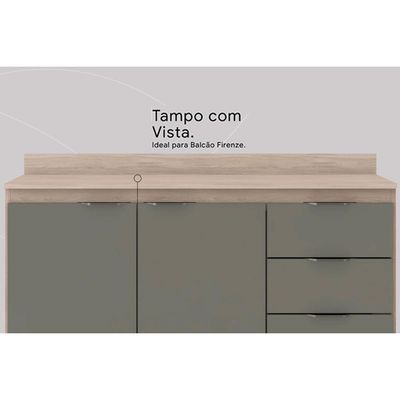Tampo de Cozinha Modulado p/ Balcão Firenze 120cm Avena Touch - Demóbile