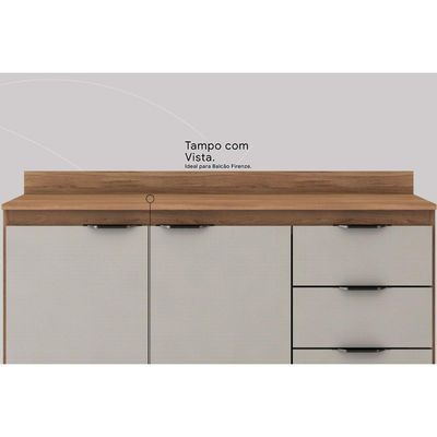 Tampo de Cozinha Modulado p/ Balcão Firenze 120cm Avena Touch - Demóbile