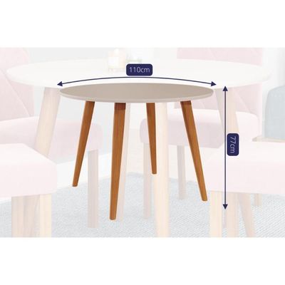 Mesa p/ Cozinha Dani Wood c/ Tampo Madeirado 110cm Madeirado/Off White - Cimol