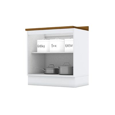 Balcão de Cozinha Modulado c/ Tampo Americana c/ 2 Portas 80cm Branco - Henn