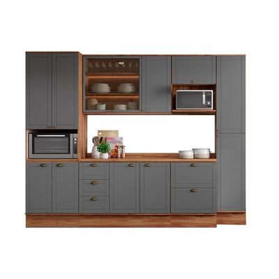 Kit Cozinha Modulada 6 Peças Bella (2Aéreos+2Balcões+2Paneleiros) C6P55 Branco - Carraro