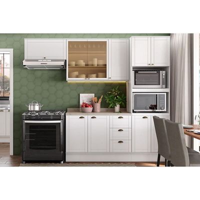 Kit de Cozinha Completa 4 Peças Bella (2Aéreos+1Balcão+1TorreQuente) C4P197 Branco - Carraro