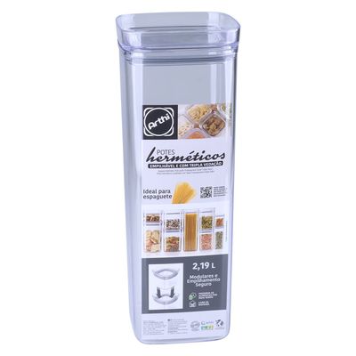 Porta Mantimento Hermética Quadrada 2,19L Arthi