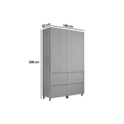 Multiuso Lavanderia Rainha c/ 4 Portas e 4 Gavetas 140cm Nature/Verde - Nesher