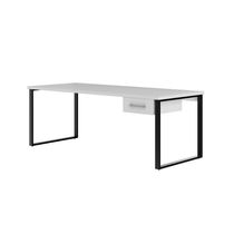 Mesa de Escritório Málaga 1 GV Branca e Preta 190 cm