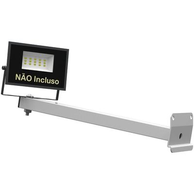 Suporte Refletor Inclinado Parede Braço 30 Cm - Branco