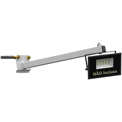 Suporte Refletor Inclinado Parede Braço 30 Cm - Branco