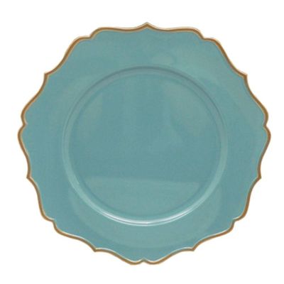 Sousplat Em Polipropileno 33cm Rafimex Azul E Dourado