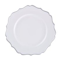 Sousplat Em Polipropileno 33cm Rafimex Branco E Prateado