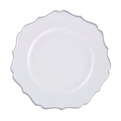 Sousplat Em Polipropileno 33cm Rafimex Branco E Prateado