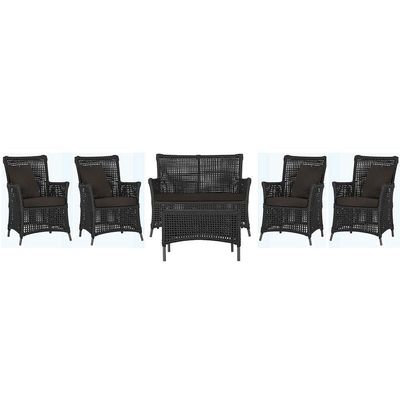 Jogo Sofá 4 Poltronas E Mesa Igapó Preta E9 Trama Original Preto