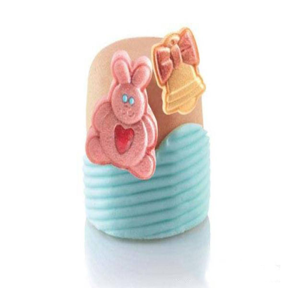Kit 2 Cortadores Bolo 3d Cupcake Biscoito Páscoa Silikomart