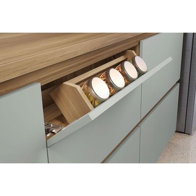 Cozinha Modulada Completa Rainha 5 Peças (3Aéreos+2Balcões) C5P112 Nature/Branco - Nesher
