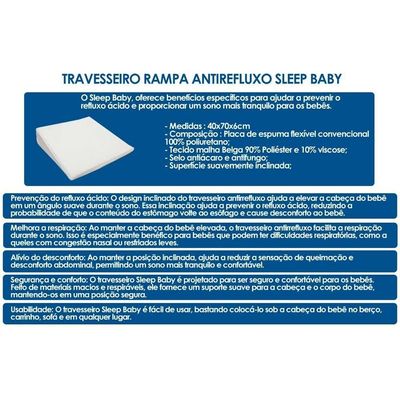 Travesseiro Infantil Rampa Anti Refluxo Sleep Baby Kit c/ 4 Un (40x70) - Ortobom