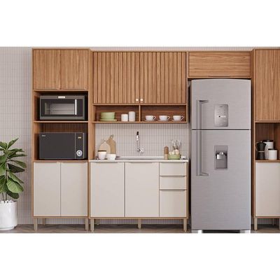 Balcão Cozinha P- Cooktop Divina C- 2 Portas 80cm Freijo-off White - Mgm