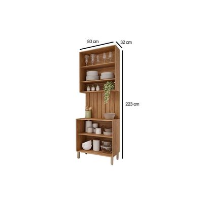 Kit de Cozinha Completa 3 Peças Divina (1Aéreo+1Balcão+1Complemento) CZ006 Freijo/Off White - MGM