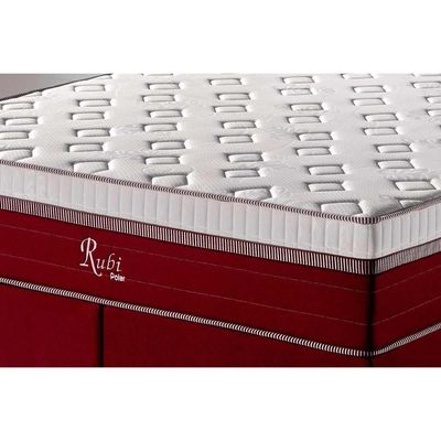 Cama Box Queen: Colchão Molas MasterPocket Ensacadas Polar Rubi + Base CRC Courano White (158x198)