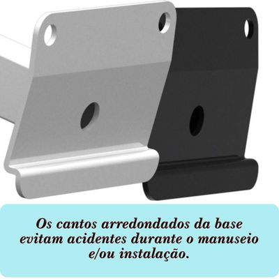03 Suportes Refletor Base Inclinada Braço 30 Cm 03 Cj - Branco