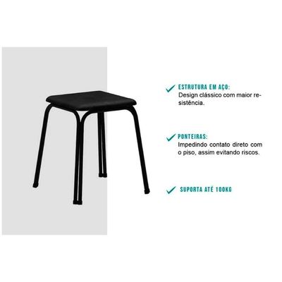 Kit 2 Banqueta De Cozinha 1748 4 Un Branco-courano Branco - Carraro