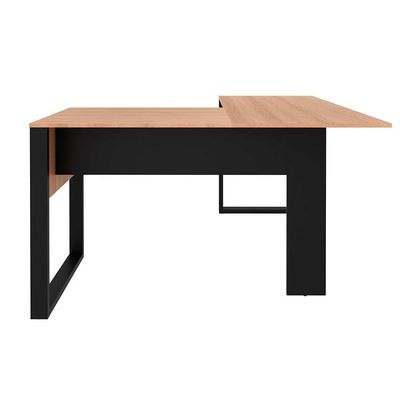 Mesa Notebook Escritório Canto ME4181 Amêndoa/Preto - Tecno Mobili