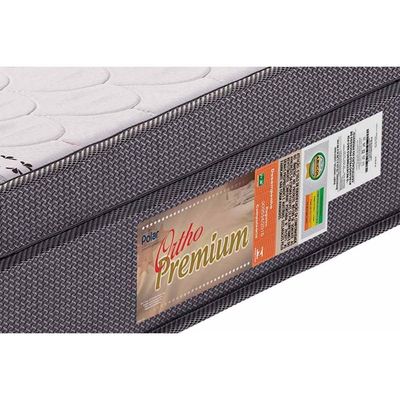 Cama Box Viúva: Colchão Ortopédico Polar D28 OrthoPremium Grey + Base CRC Suede Black (128x188)